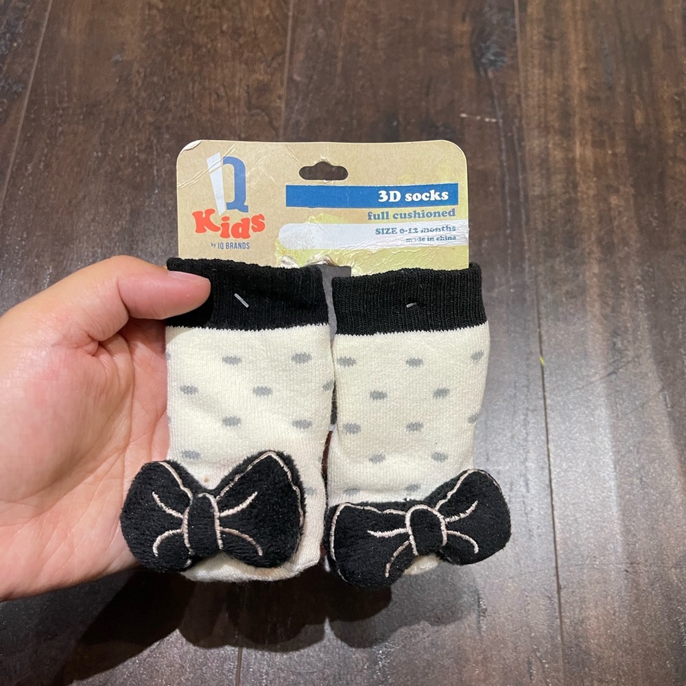 Baby rattle socks 0-12m 100% cotton